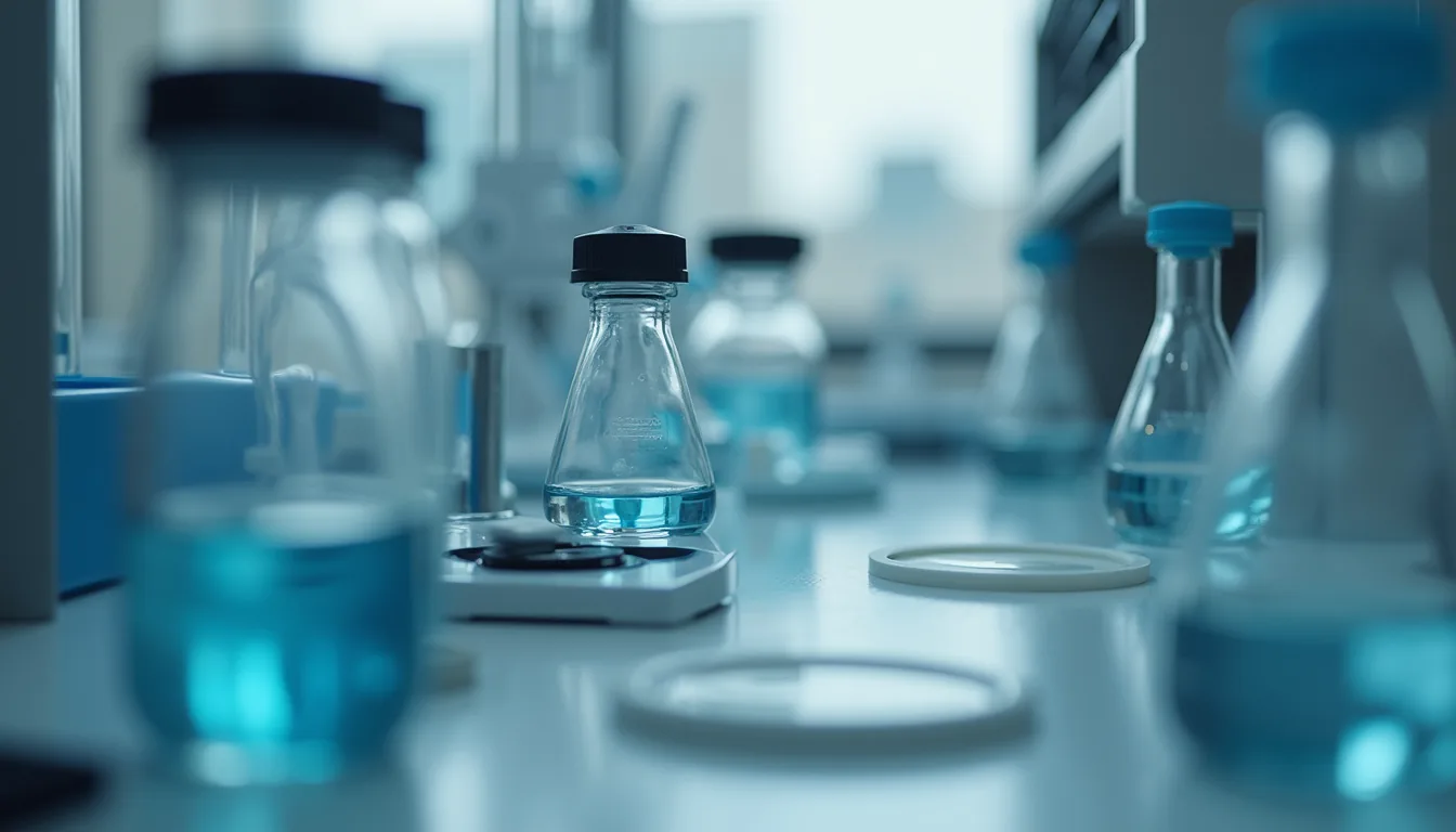 Vaccine Production Line with glass vials and automated arms