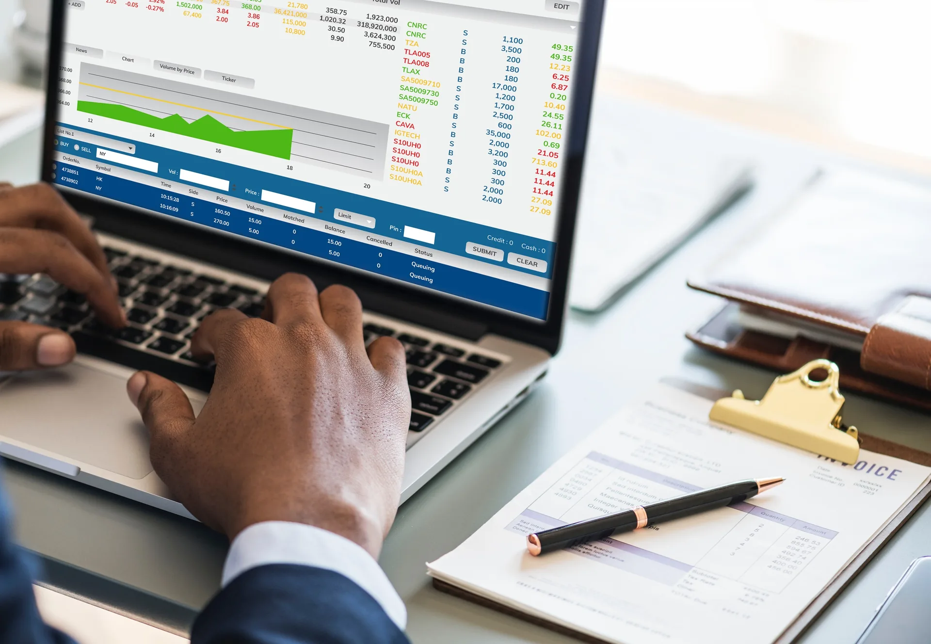 Sales and marketing analysis charts with laptop and document reports