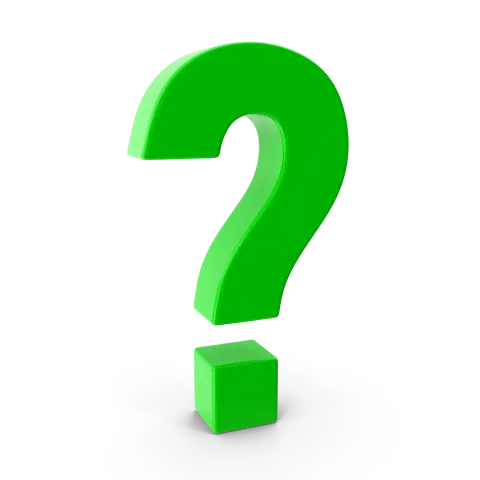 3D green question mark